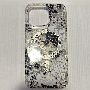 Kate Spade Floral iPhone Case - Black and Gold